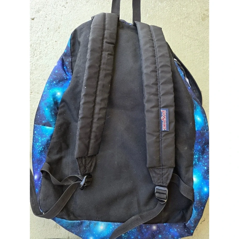 JanSport SuperBreak Backpack Blue Purple Galaxy Nebula Space Print School Bag E3